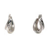 14K White Gold Twisted Hoop Earrings