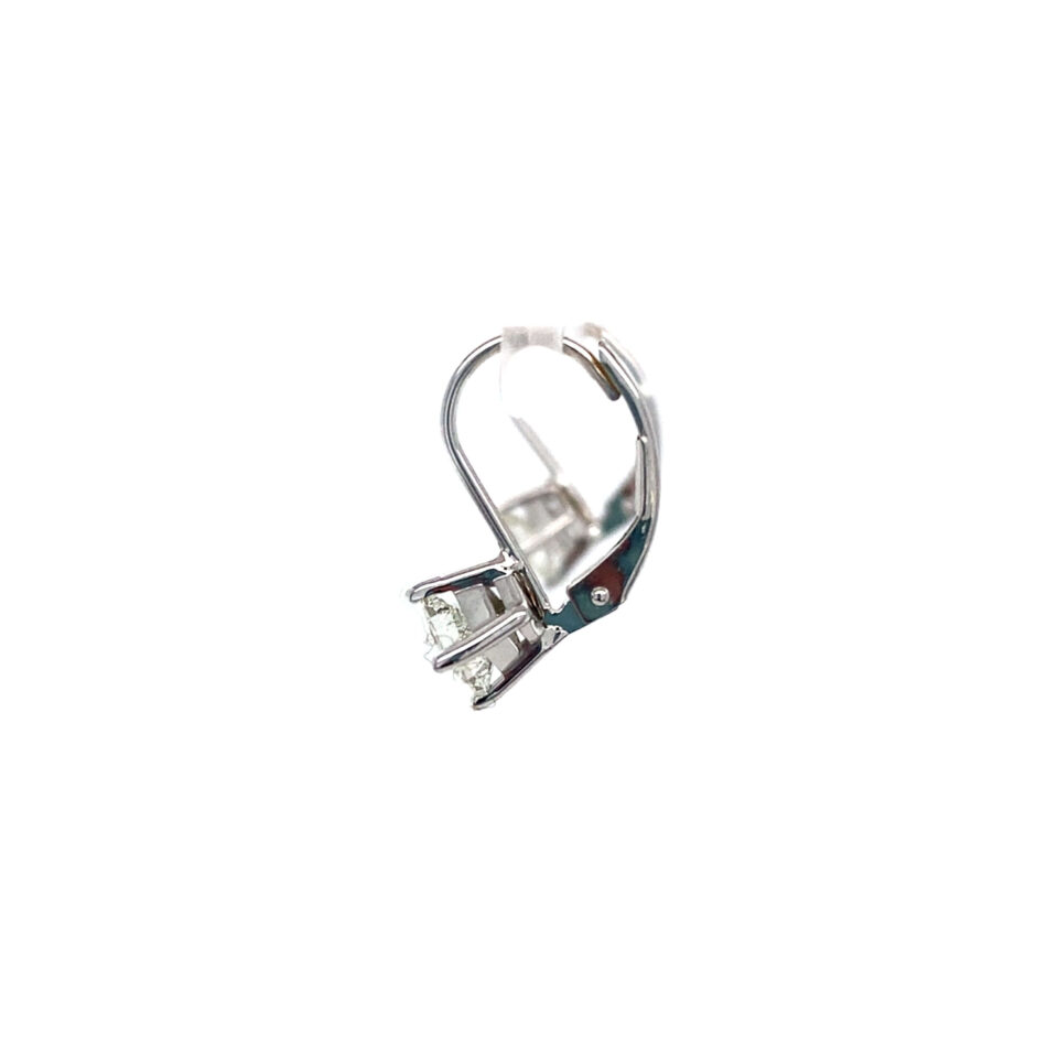 14K White Gold 1.00ctw Princess-Cut Dangle Diamond Earrings - Image 3