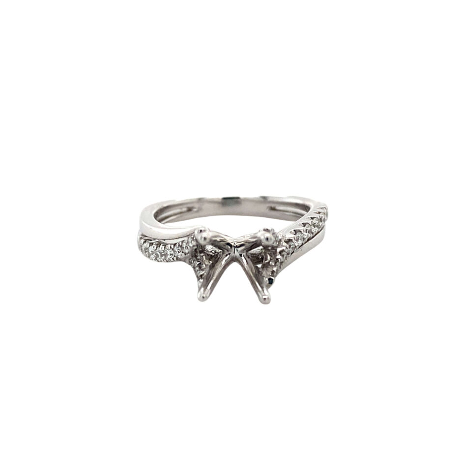 14K White Gold .26ctw Diamond Engagement Ring