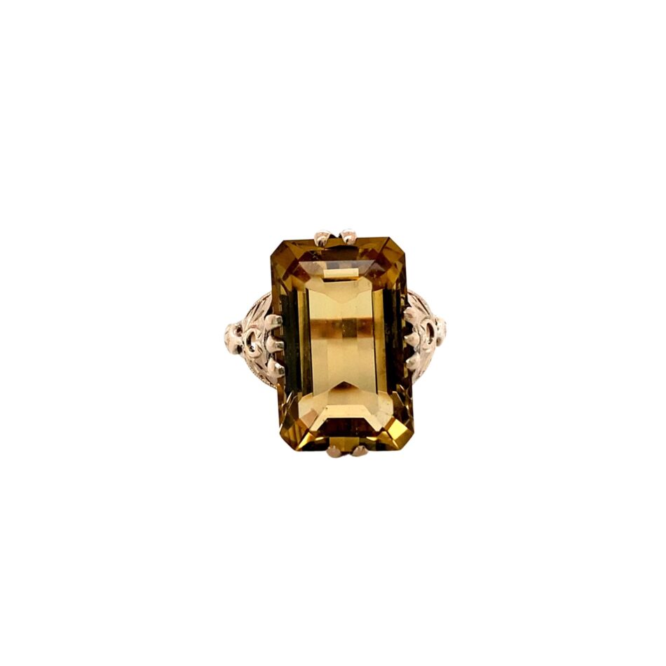 10K Rose Gold Vintage-Style Citrine Ring