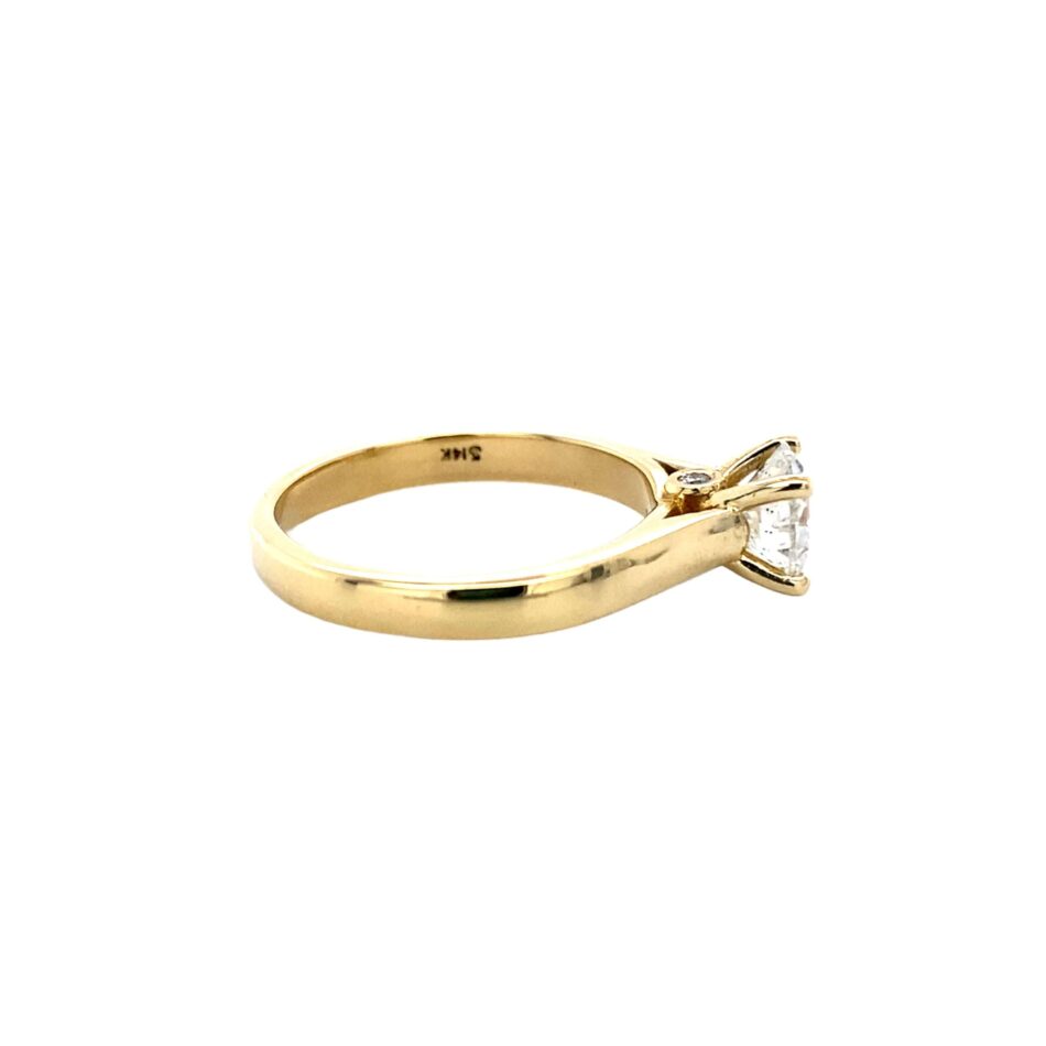 14K Gold .90 Carat Round Brilliant Diamond Solitaire Engagement Ring - Image 5