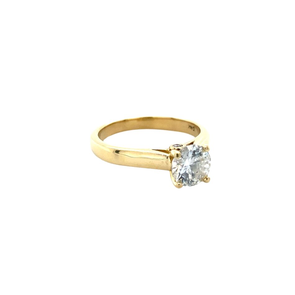 14K Gold .90 Carat Round Brilliant Diamond Solitaire Engagement Ring - Image 6