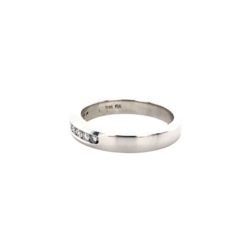 14K White Gold .20ctw Channel-Set Diamond Band - Image 3