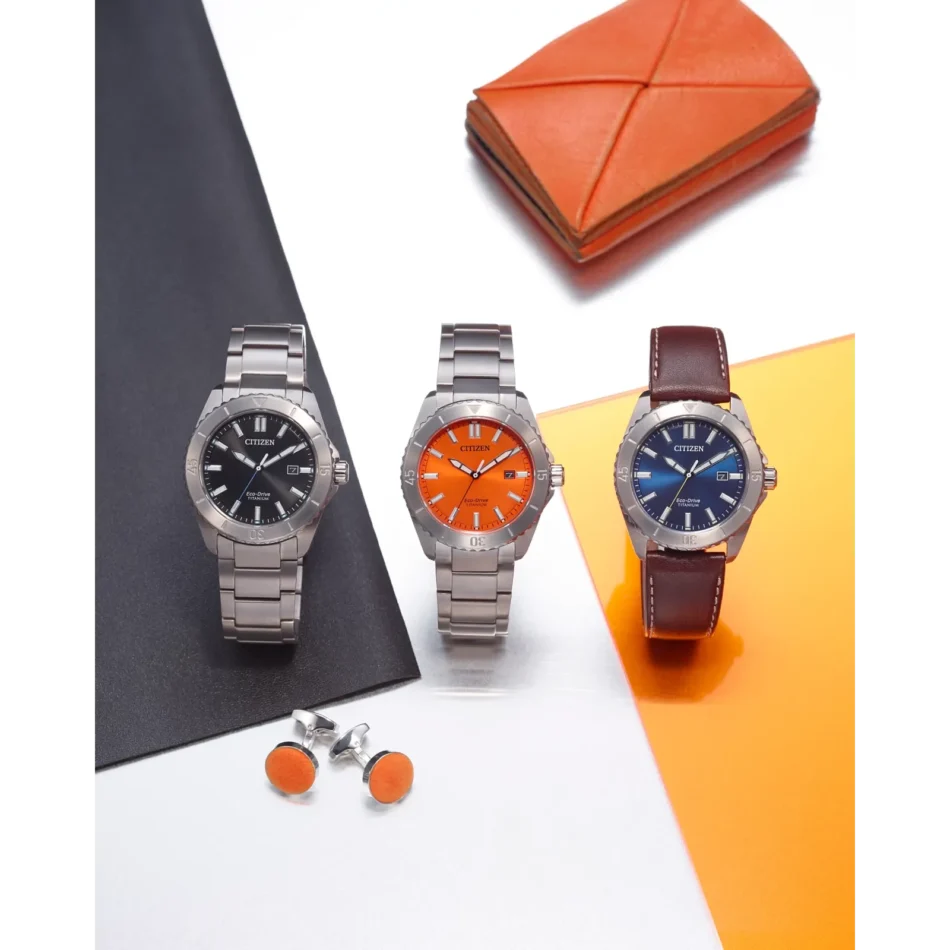 Citizen Eco-Drive Brycen Watch with Orange Face - Image 7