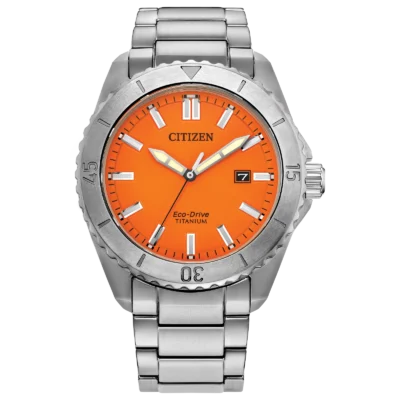 Citizen Eco-Drive Brycen Watch with Orange Face