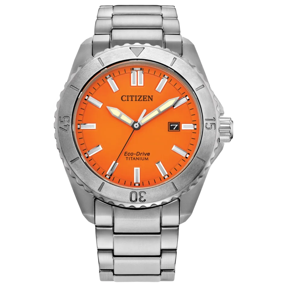 Citizen Eco-Drive Brycen Watch with Orange Face