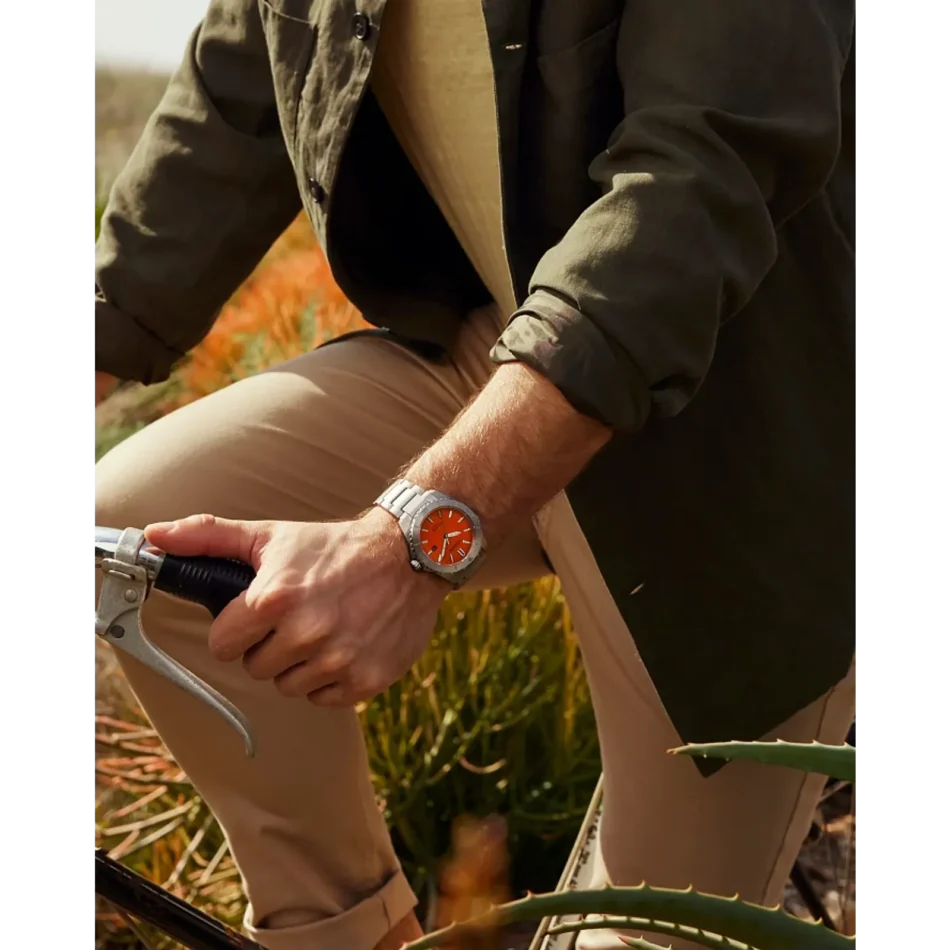 Citizen Eco-Drive Brycen Watch with Orange Face - Image 6
