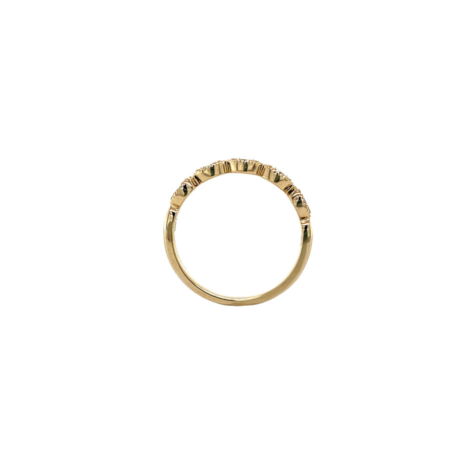 14K Gold .13ctw Diamond Band with Milgrain Design - Image 8