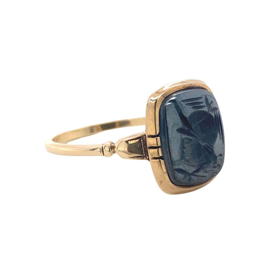 10K Gold Carved Onyx Ring - Image 6