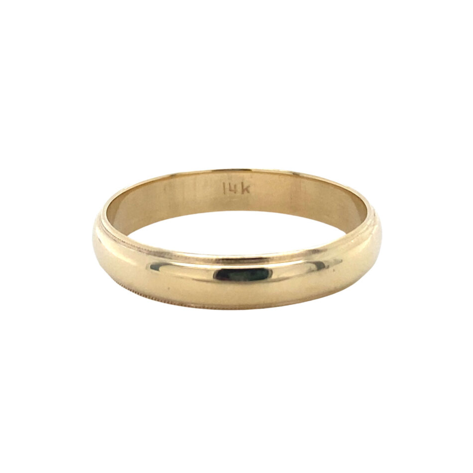 14K Gold 5mm Band with Milgrain Design
