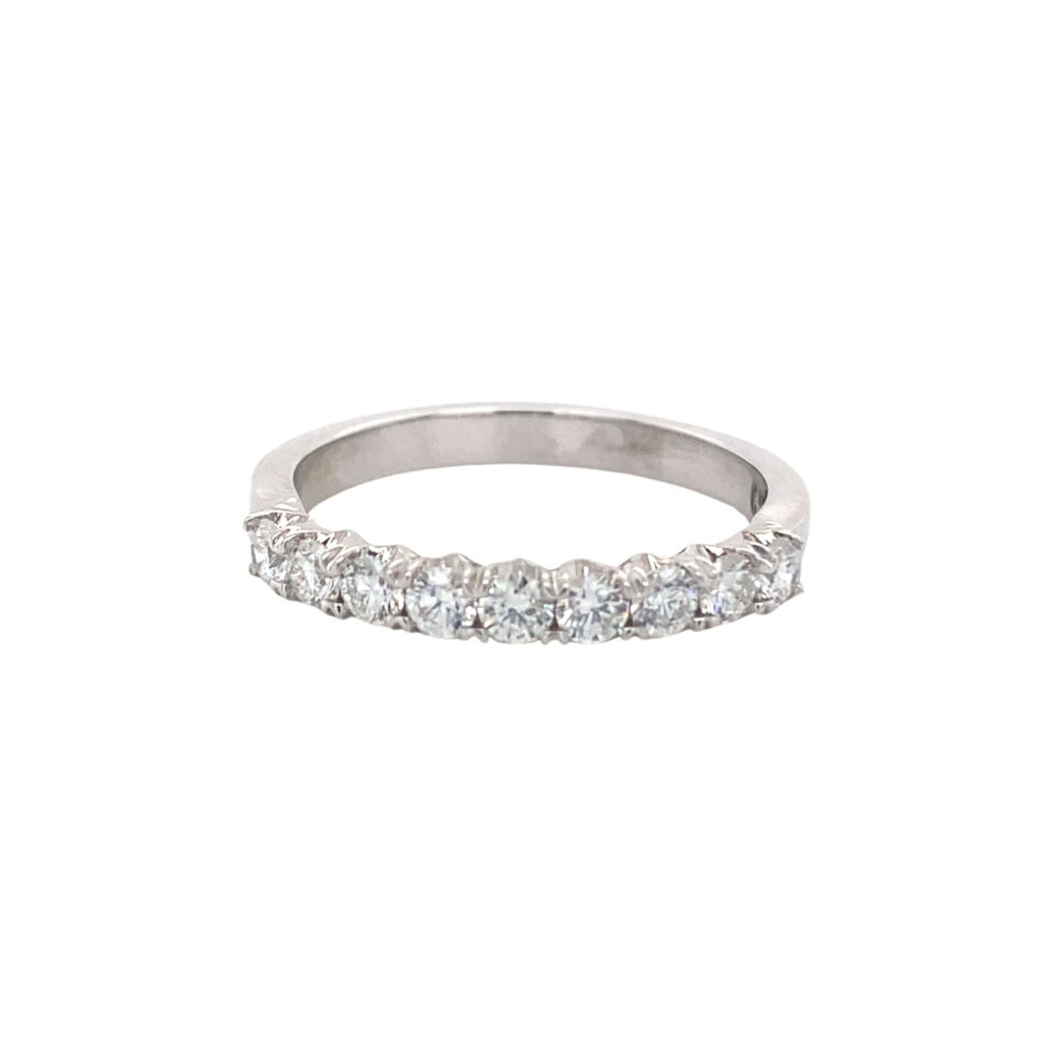 14K White Gold .52ctw Diamond Crown Band