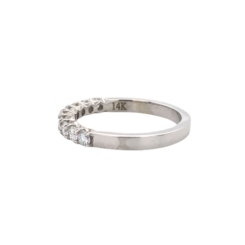 14K White Gold .52ctw Diamond Crown Band - Image 3