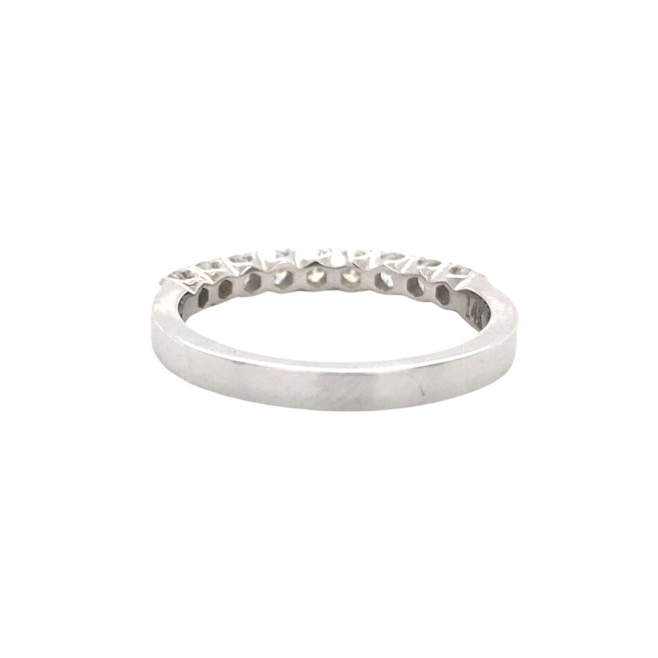 14K White Gold .52ctw Diamond Crown Band - Image 4