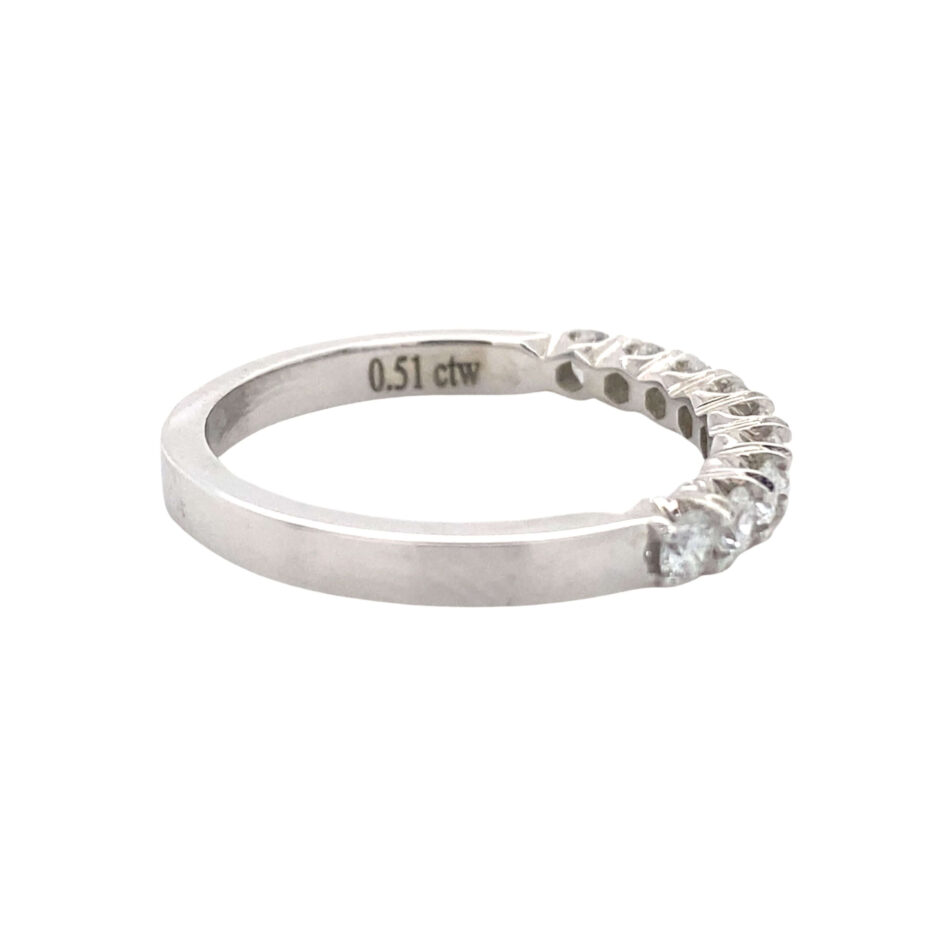 14K White Gold .52ctw Diamond Crown Band - Image 5