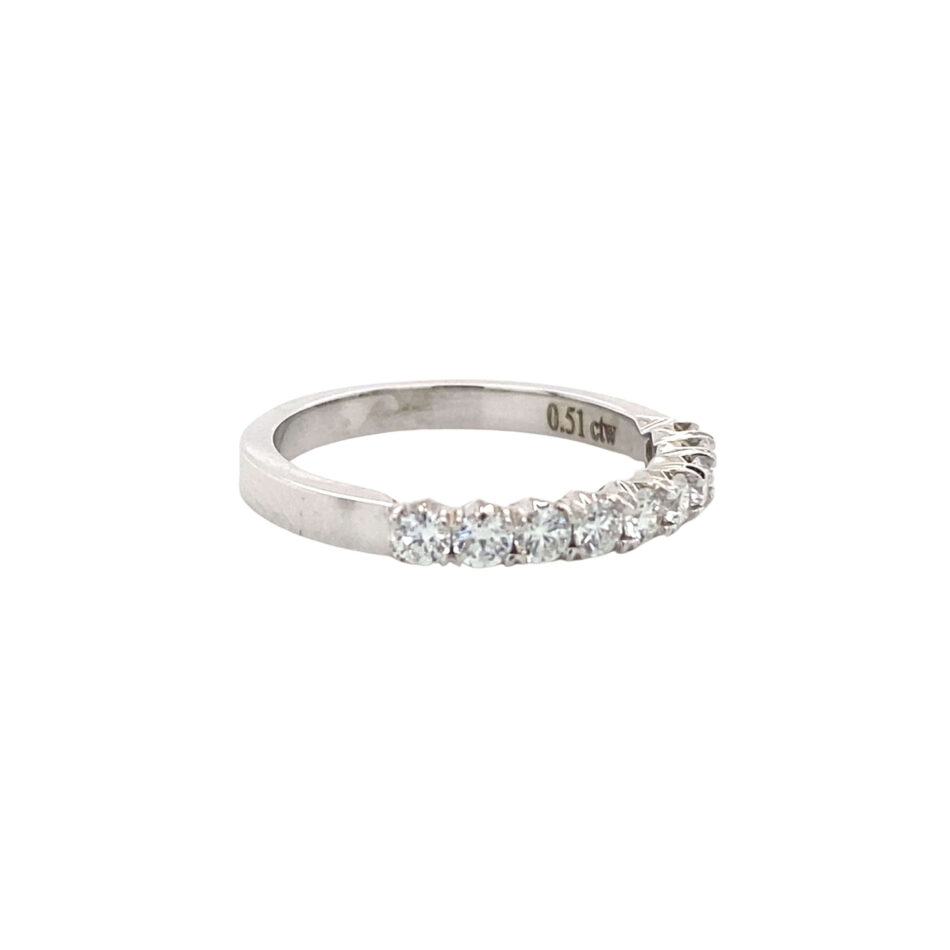 14K White Gold .52ctw Diamond Crown Band - Image 6