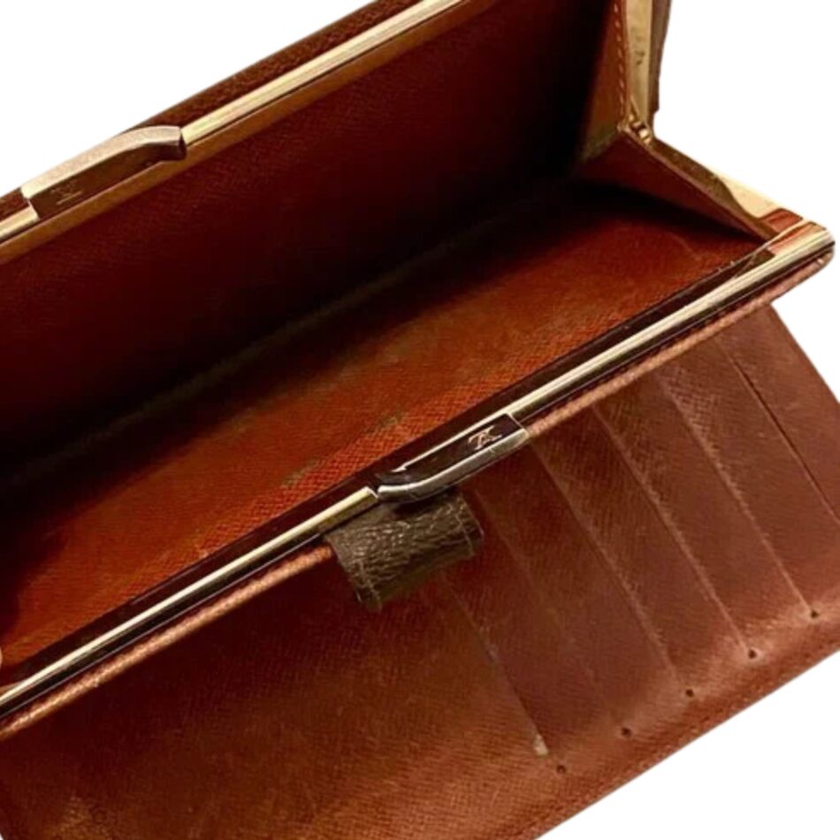 Louis Vuitton Monogram Wallet with Snap Closer, Credit Card Slots, & Zip Coin Pocket - Image 11