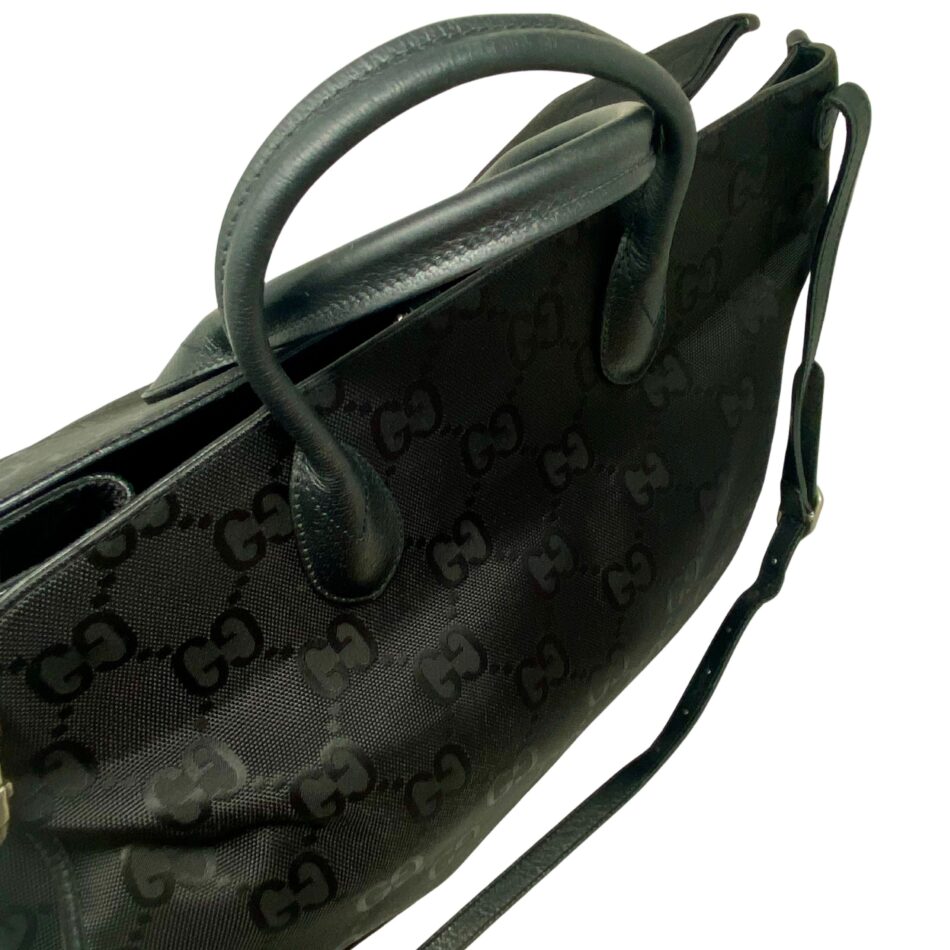 Gucci Off The Grid Black GG Pattern Tote Bag - Image 12