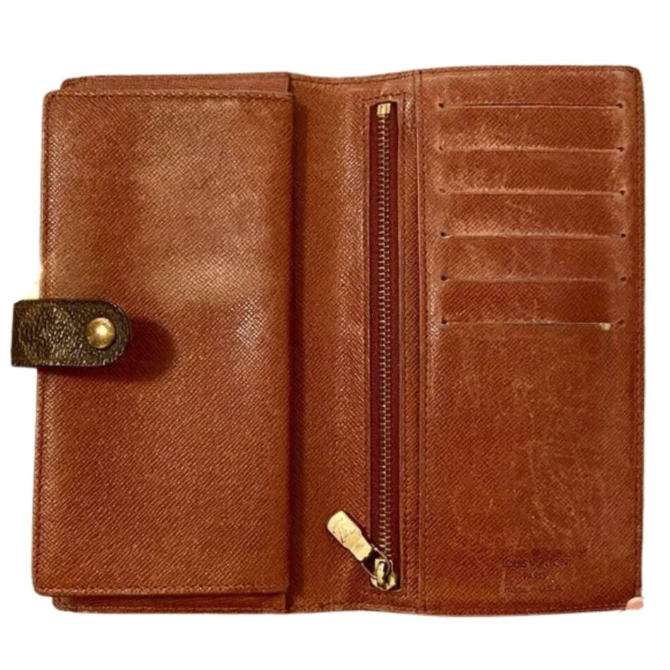 Louis Vuitton Monogram Wallet with Snap Closer, Credit Card Slots, & Zip Coin Pocket - Image 9