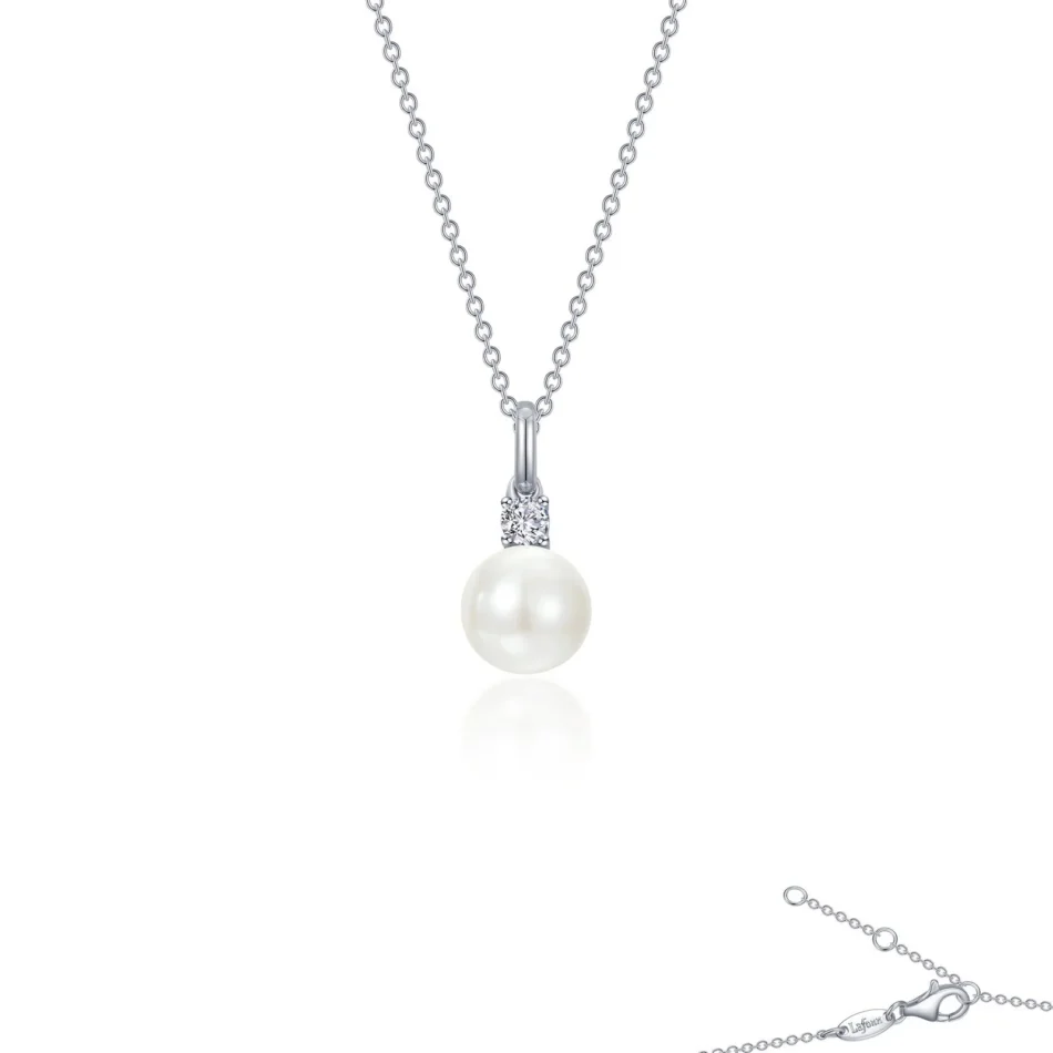 Lafonn Sterling Silver Cultured Freshwater Pearl & Lassaire Necklace