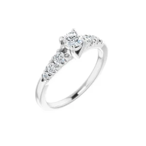 Engagement Ring with Tapered Accent Diamonds