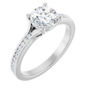Engagement Ring with Single Row of Channel-Set Diamonds