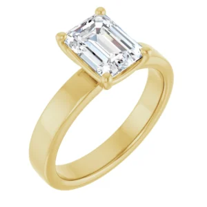 Solitaire Engagement Ring with Wide Band