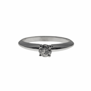 14K White Gold .29 Carat Mine-Cut Diamond Engagement Ring