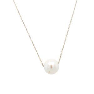 14K Gold Single Pearl Necklace