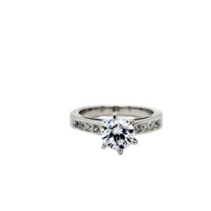 Engagement Ring with Channel-Set Princess-Cut Diamonds