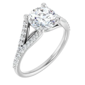 Engagement Ring with Split Band & Cathedral