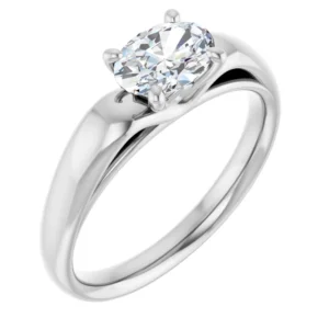 Solitaire Engagement Ring with Cradled Center Stone