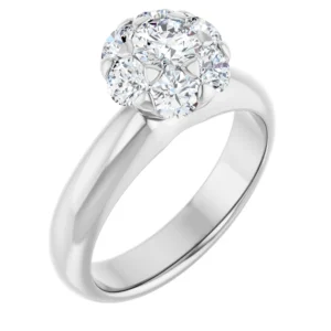 Engagement Ring with Vaulted Halo