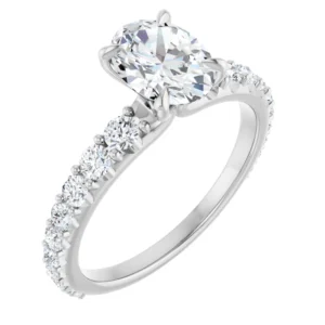 Engagement Ring with Tapered Accent Diamonds