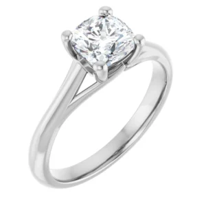 Solitaire Engagement Ring with Fancy Trellis Head