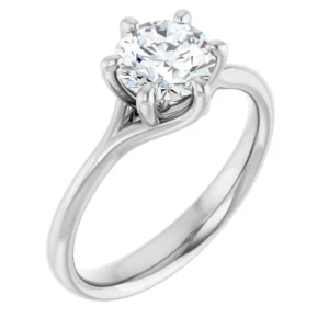 Solitaire Engagement Ring with Looping Prong Design