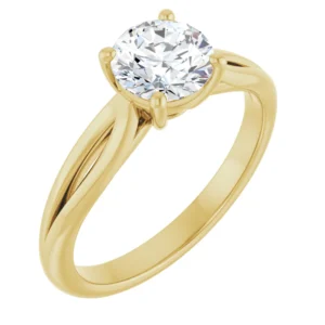 Solitaire Engagement Ring with Tapered Cathedral