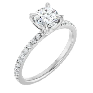 Engagement Ring with Twisted Head Design