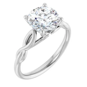 Solitaire Engagement Ring with Infinity-Style Cathedral
