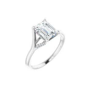 Engagement Ring with Split Band and Accent Diamonds