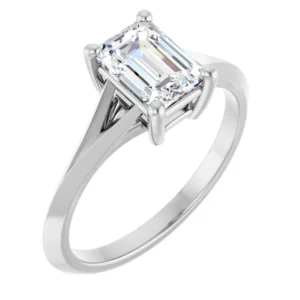 Solitaire Engagement Ring with Knife-Edge Band