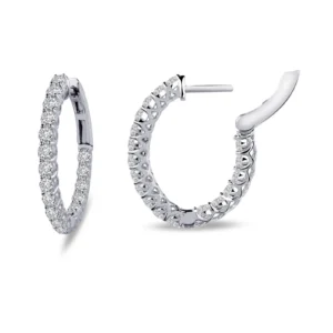 Lafonn Sterling Silver Lassaire Inside-Out Hoop Earrings