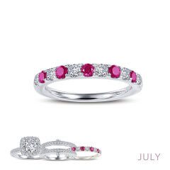 Lafonn Simulated Diamond & Ruby Ring