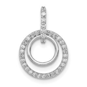 14K White Gold .25ctw Diamond Double-Circle Pendant