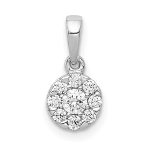 14K White Gold .25ctw Diamond Halo Pendant