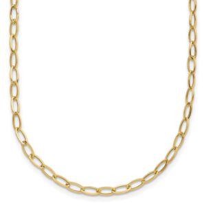 14K Gold Oval Link Necklace - 18"