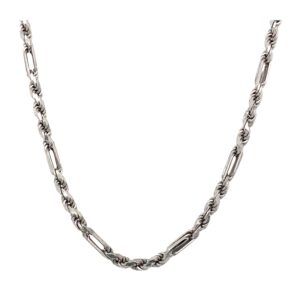 14K White Gold Figarope Chain - 20"