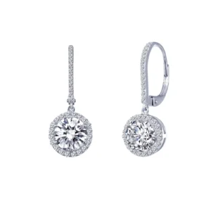 Lafonn Sterling Silver Lassaire Halo Drop Earrings