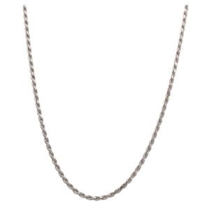 14K White Gold Rope Chain - 18"