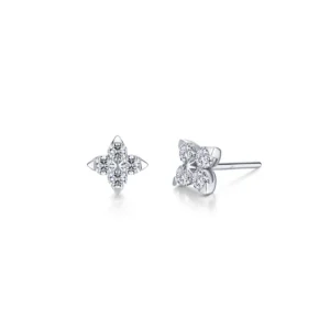 Lafonn Sterling Silver Trillium Blossom Earrings