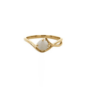 14K Yellow Gold .35ct Freeform Opal Ring